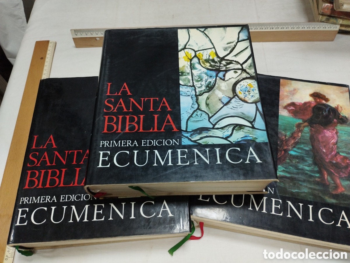 Livres d'occasion: La Santa Biblia. Primera edici&oacute;n ecum&eacute;nica. Tres vol&uacute;menes. Plaza y Jan&eacute;s, 1969