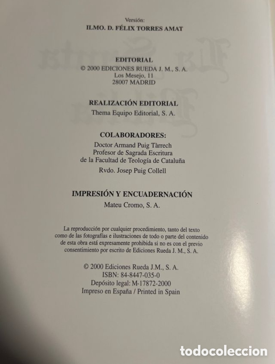 Libros de segunda mano: La Santa Bilblia. Edici&oacute;n Rueda - Foto 3