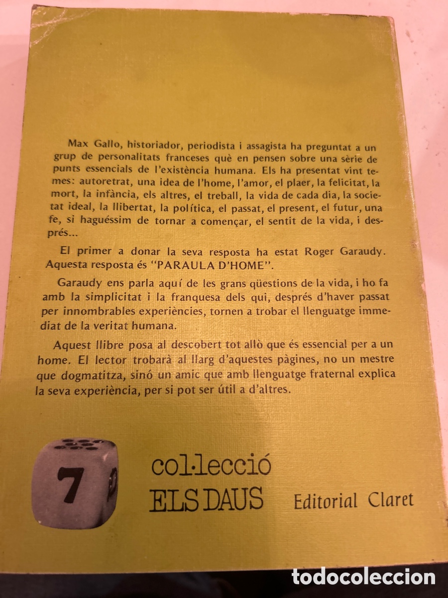 Libros de segunda mano: Paraula d&rsquo;home per Roger Garaudy. C4 - Foto 5