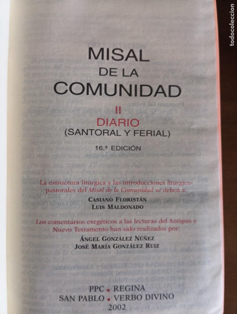 Libros de segunda mano: Misal de la comunidad ritual.3 TOMOS. - Foto 5