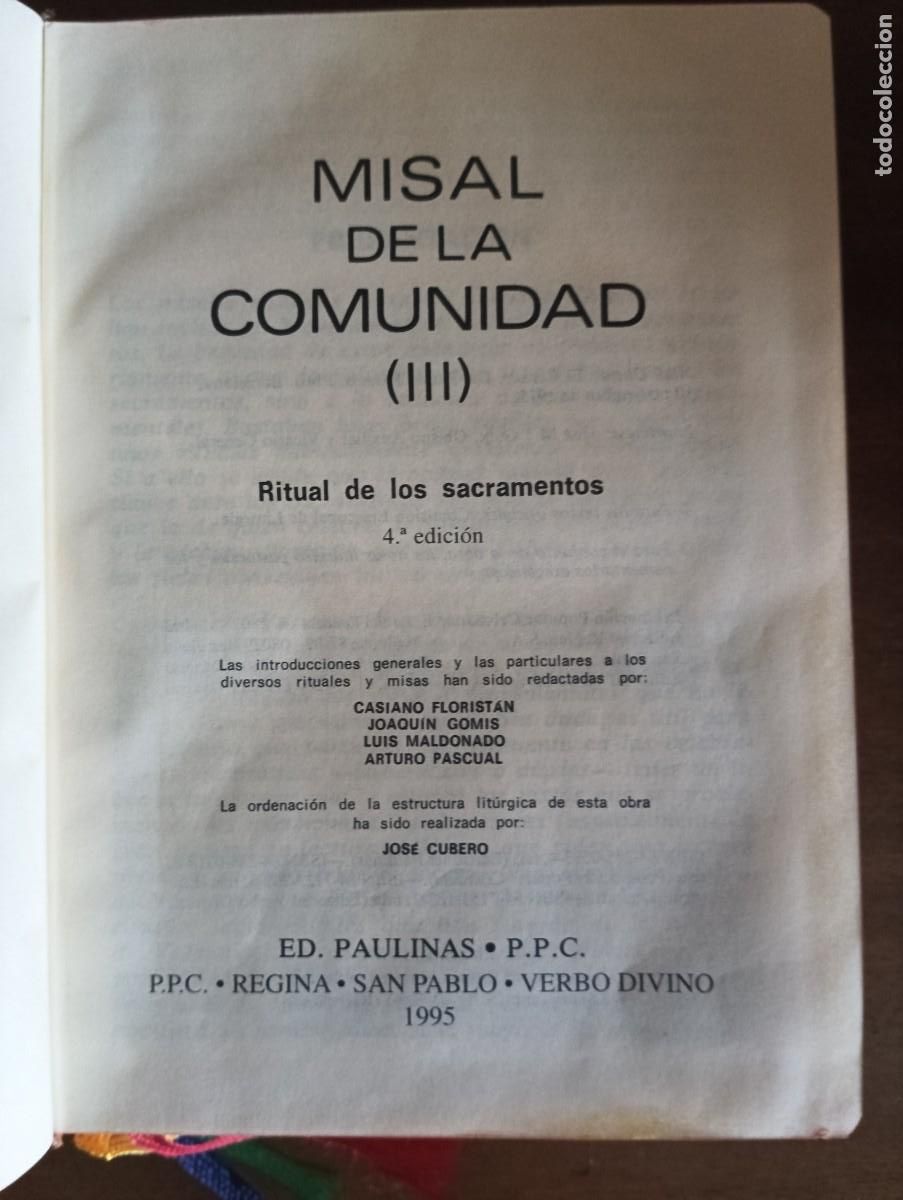 Libros de segunda mano: Misal de la comunidad ritual.3 TOMOS. - Foto 7