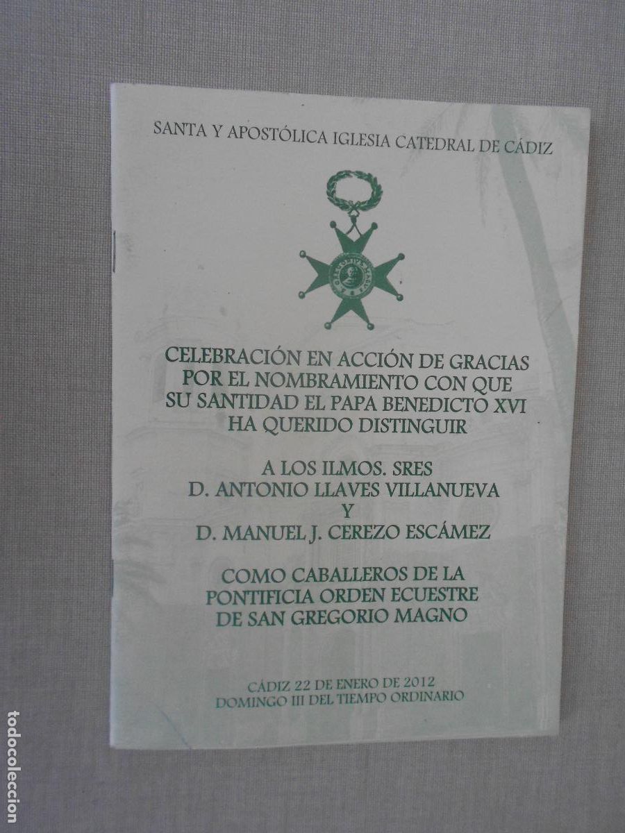 Gebrauchte B&uuml;cher: CELEBRACION DE ACCION DE GRACIAS POR EL NOMBRAMIENTO DEL PAPA BENEDICTO XVI DISTINGUE : VER