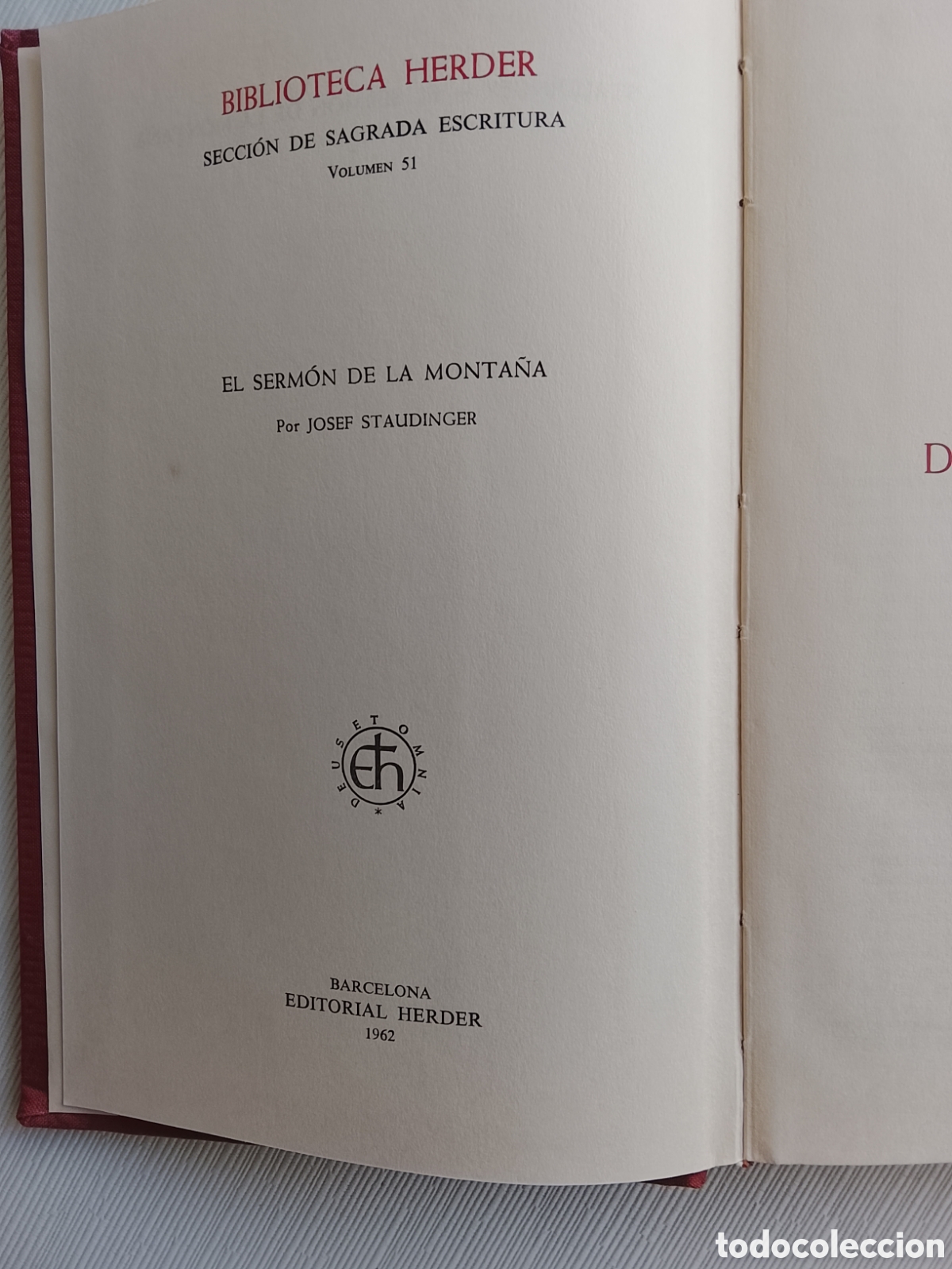 Libros de segunda mano: 1962.EL SERMON DE LA MONTA&Ntilde;A. - Foto 3