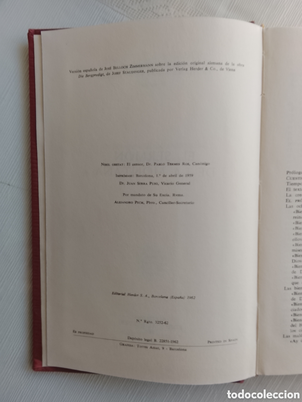 Libros de segunda mano: 1962.EL SERMON DE LA MONTA&Ntilde;A. - Foto 5