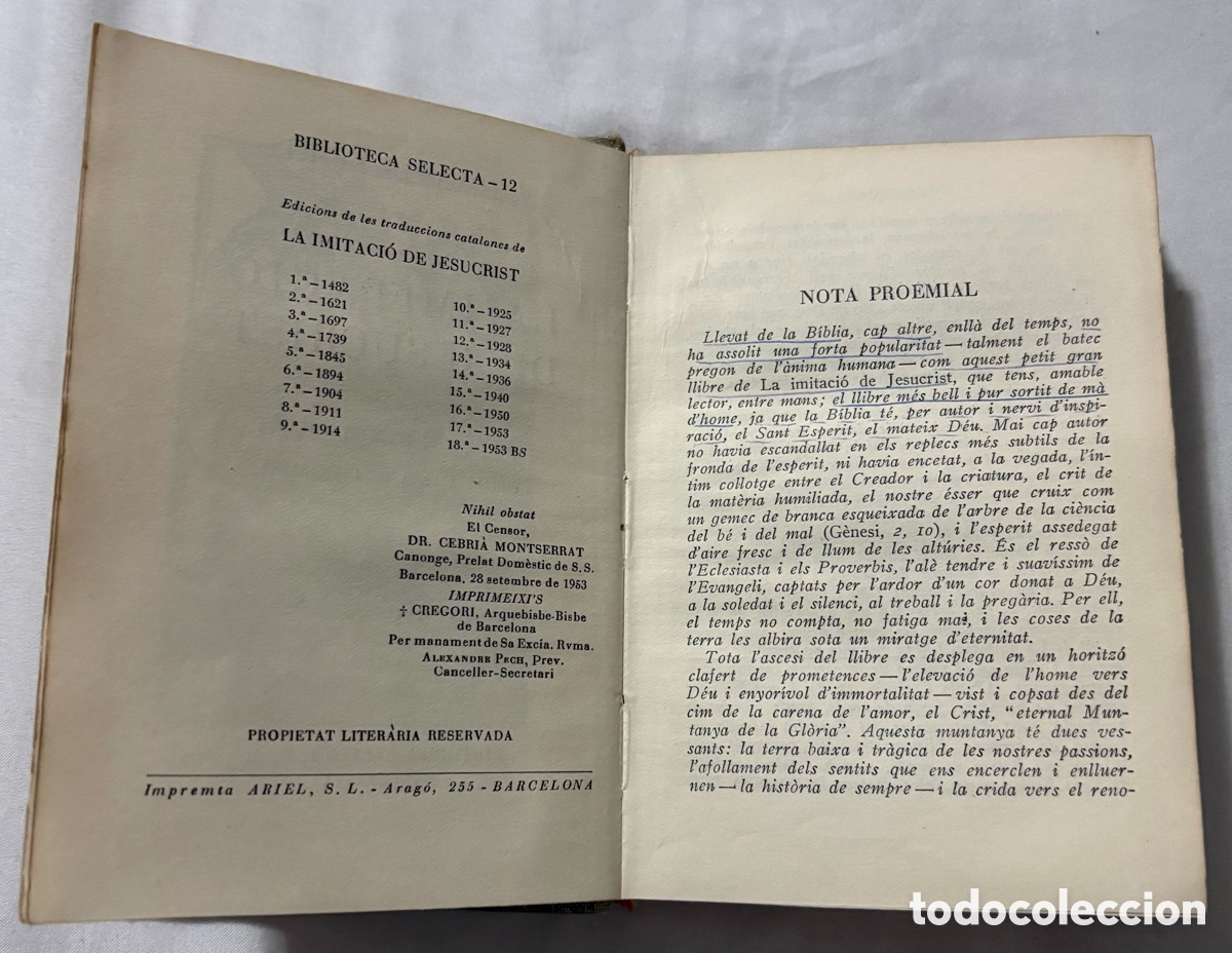 Libros de segunda mano: TOM&Agrave;S DE KEMPIS. LA IMITACI&Oacute; DE JESUCRIST (SELECTA, 1953) - Foto 5