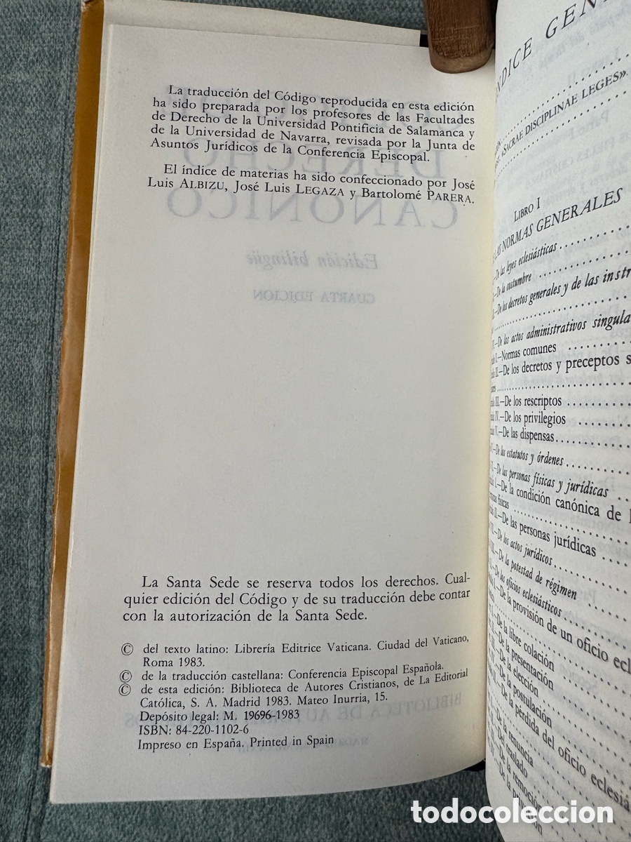 Libros de segunda mano: (L327) C&Oacute;DIGO DE DERECHO CAN&Oacute;NICO-BAC-1984 - Foto 7