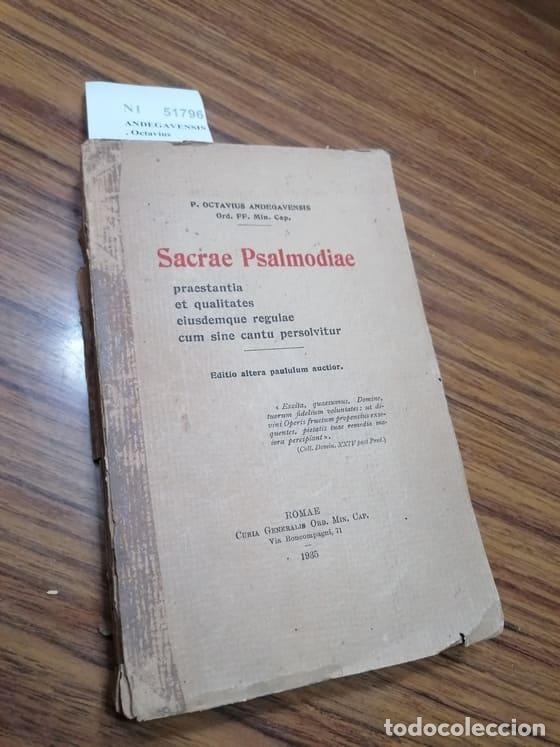 Libros de segunda mano: ANDEGAVENSIS, Octavius - SACRAE PSALMODIAE praestantia et qualitates eiusdemque reguale cum sine can