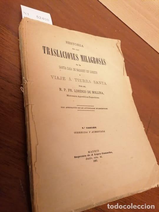 Livres d'occasion: MOLLINA, Lorenzo de - HISTORIA DE LAS TRASLACIONES MILAGROSAS de la SANTA CASA DE NAZARET EN LORETO