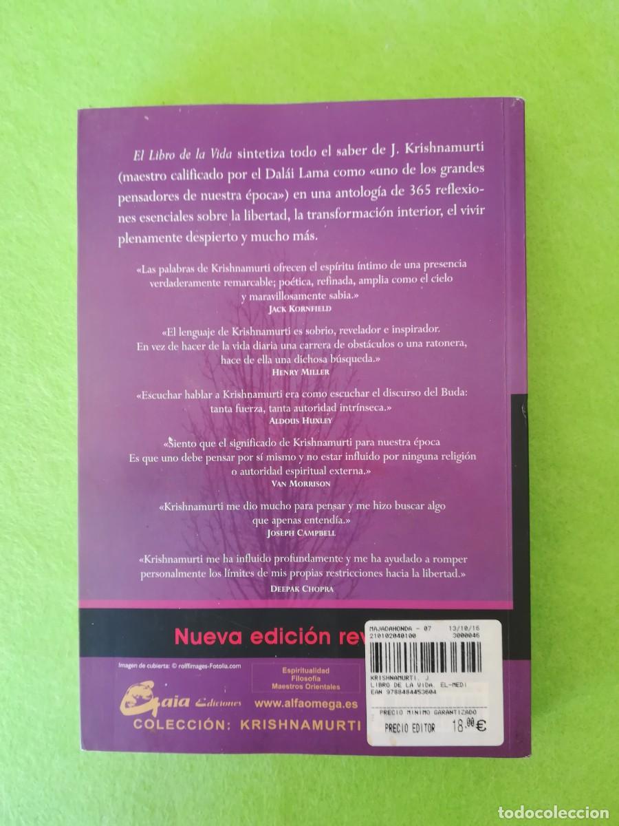 Libros de segunda mano: El libro de la vida J Krishnamurti gaia ediciones 2013 - Foto 2