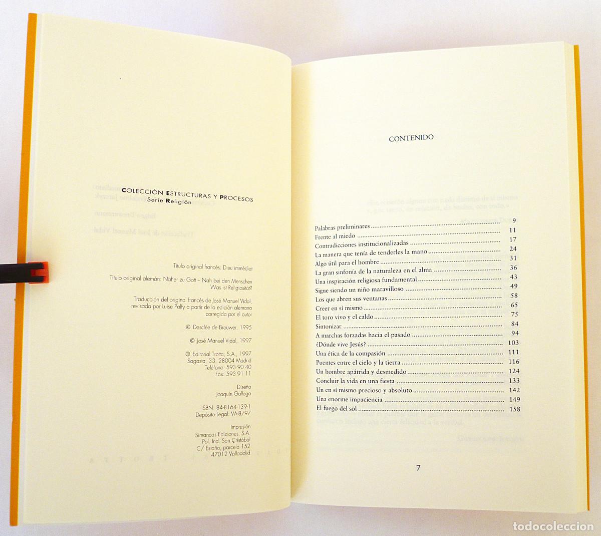 Libros de segunda mano: Dios inmediato, Eugen Drewermann - Foto 5