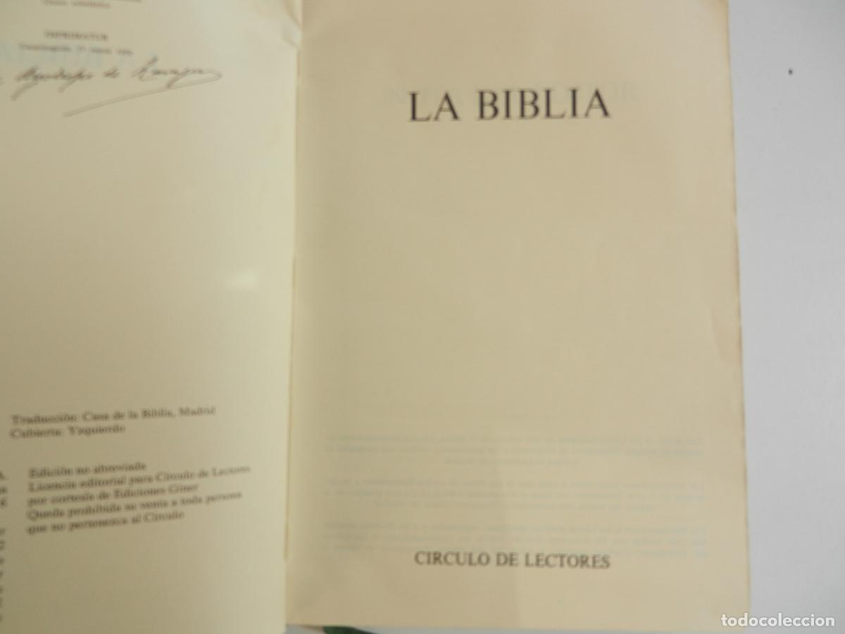 Libros de segunda mano: LA BIBLIA - CIRCULO DE LECTORES - EDICIONES GINER - 1972. - Foto 6