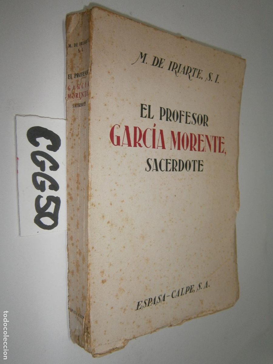 Second hand books: EL PROFESOR GARCIA MORENTE