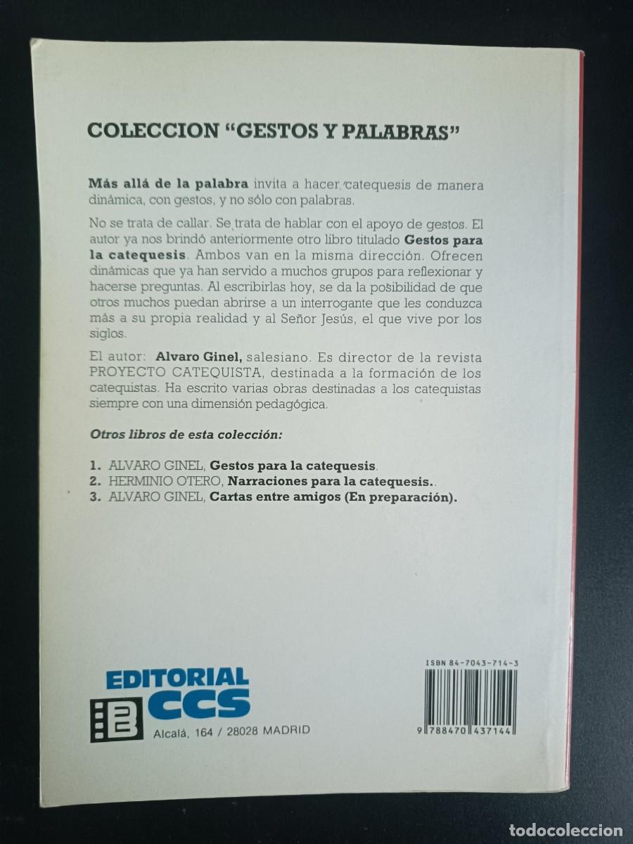 Libros de segunda mano: M&aacute;s all&aacute; de la palabra Gestos y din&aacute;micas para la catequesis - Foto 2