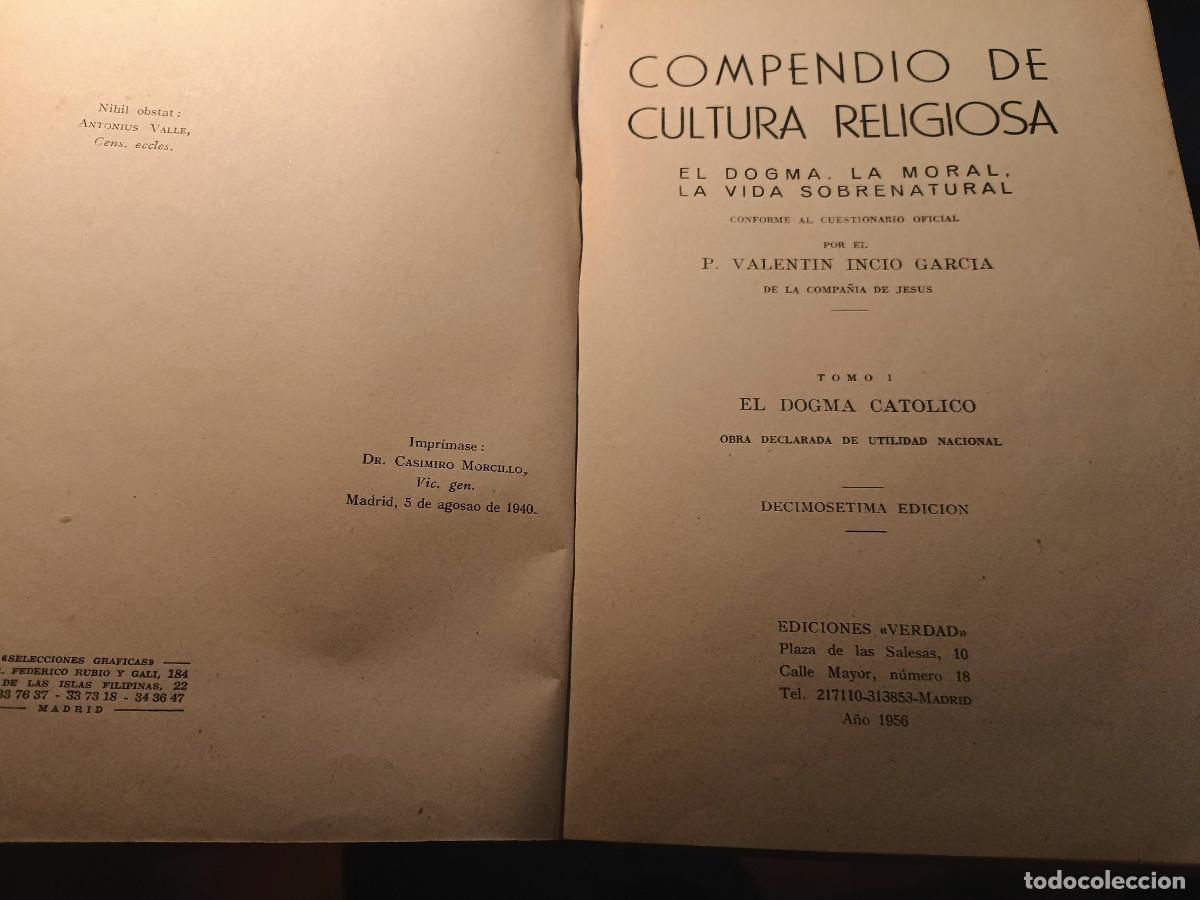 Libros de segunda mano: Compendio de religi&oacute;n. 3 tomos - Foto 2