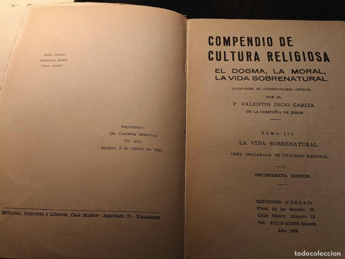 Libros de segunda mano: Compendio de religi&oacute;n. 3 tomos - Foto 6