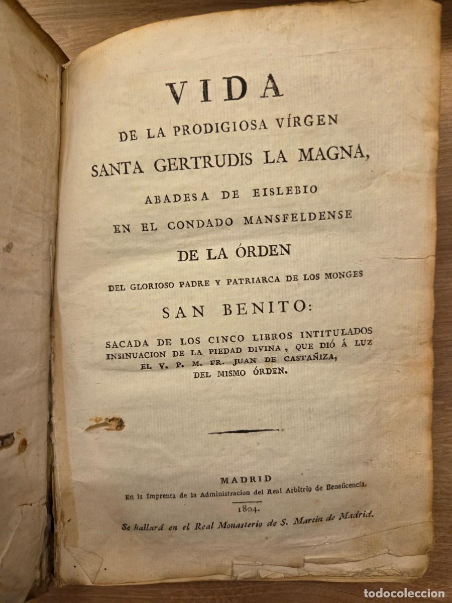 Second hand books: VIDA DE LA PRODIGIOSA VIRGEN SANTA GERTRUDIS LA MAGNA - A&ntilde;o 1804