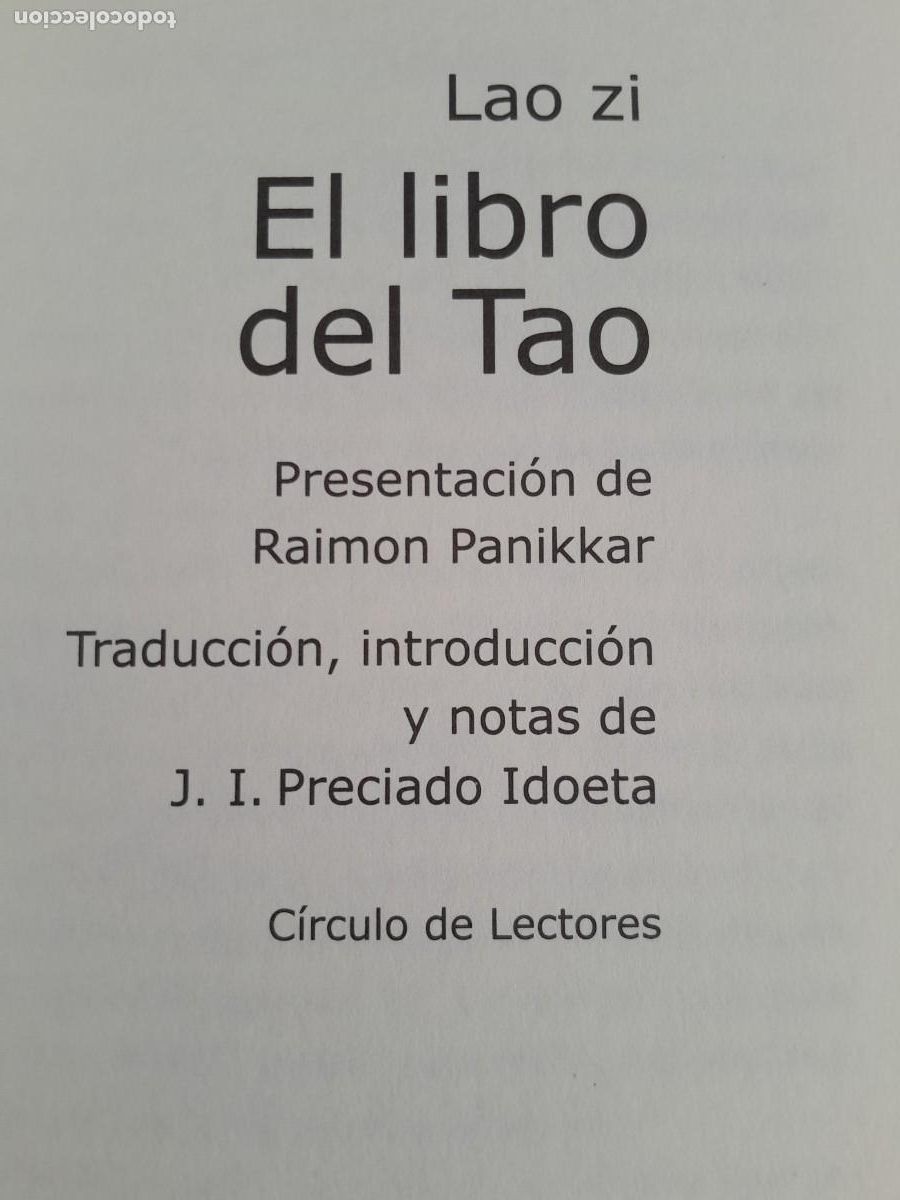 Libros de segunda mano: EL LIBRO DEL TAO LAO ZI. CIRCULO DE LECTORES 2000. - Foto 5