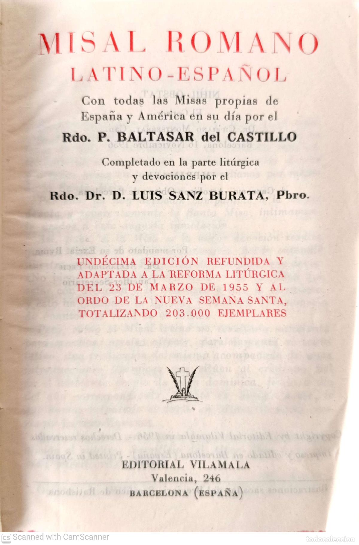 Libros de segunda mano: Misal completo - Castillo sanz - Foto 1