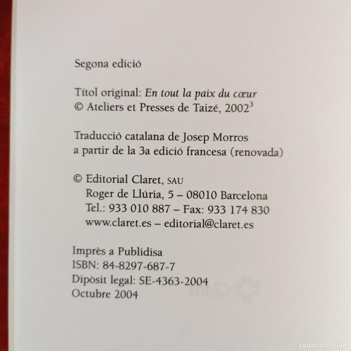 Libros de segunda mano: ROGER DE TAIZ&Eacute; - EN TOT, LA PAU DEL COR - EDITORIAL CLARET / 6830 - Foto 4