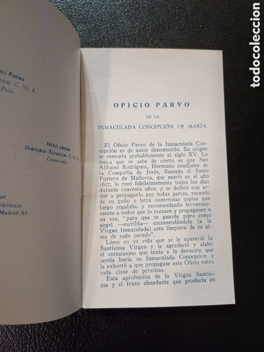 Libros de segunda mano: OFICIO PARVO Y NOVENA DE LA INMACULADA CONCEPCI&Oacute;N 1944 - Foto 5