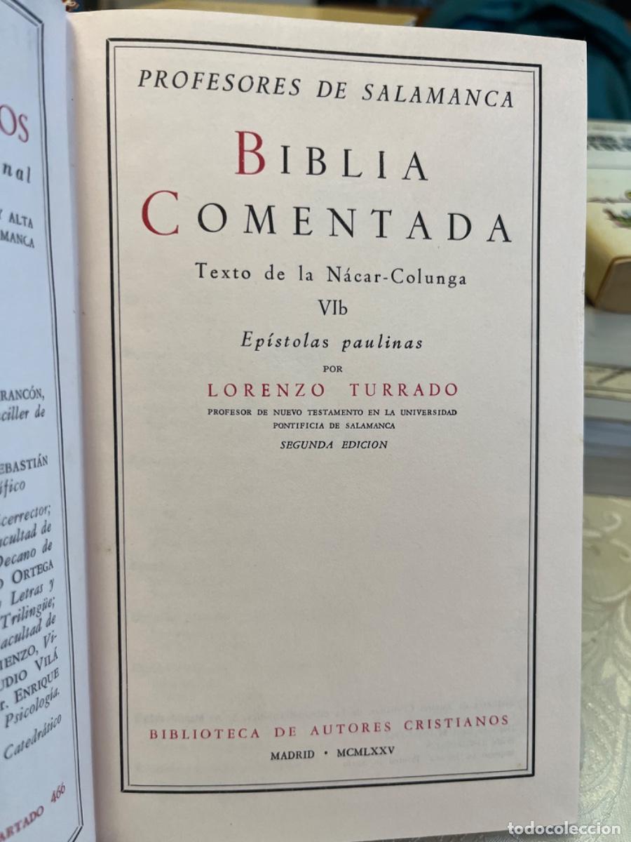 Libros de segunda mano: Biblia comentada VI. Ep&iacute;stolas paulinas - Foto 3