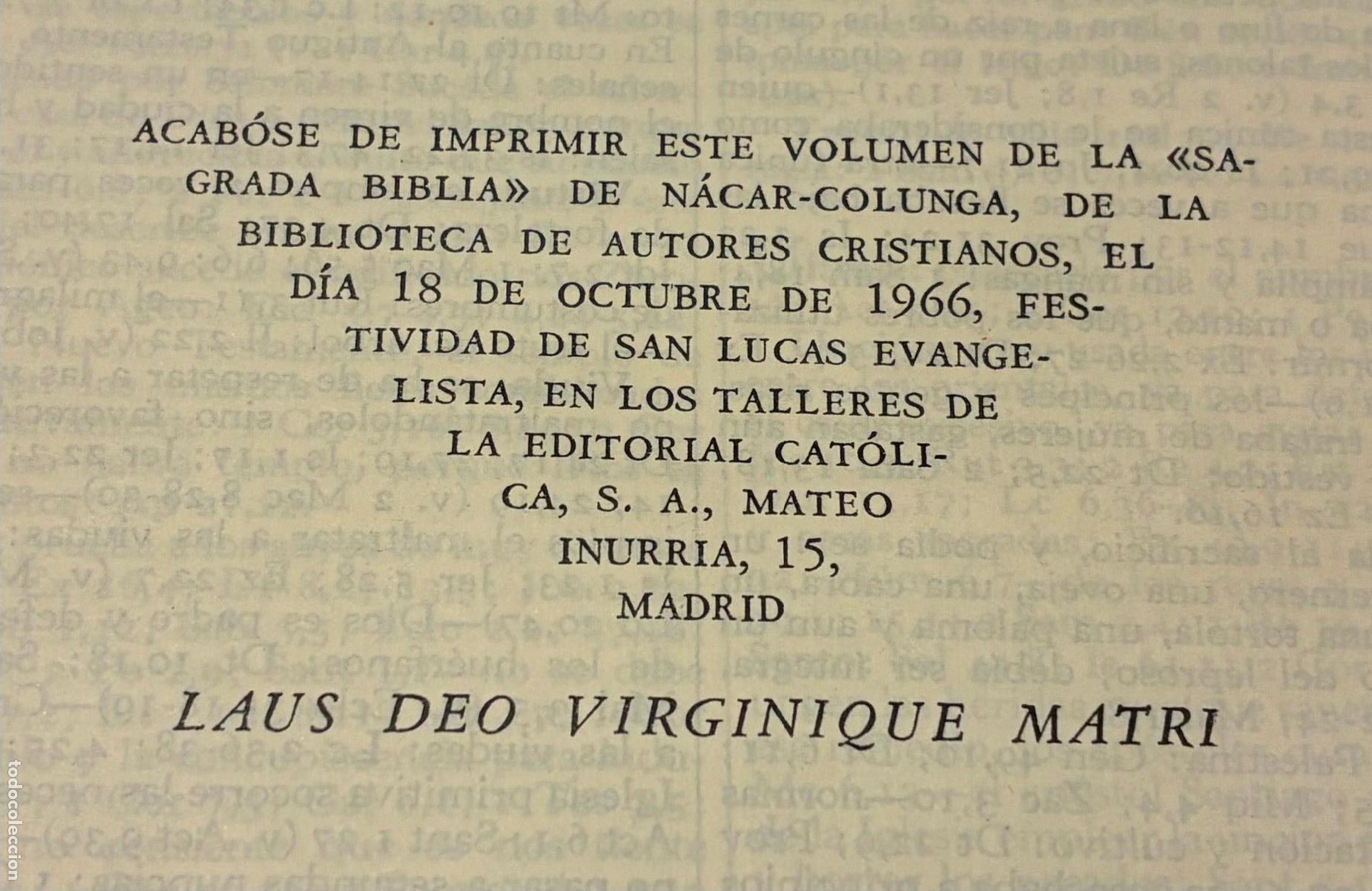 Libros de segunda mano: SAGRADA BIBLIA N&Aacute;CAR COLUNGA 1966 - Foto 14