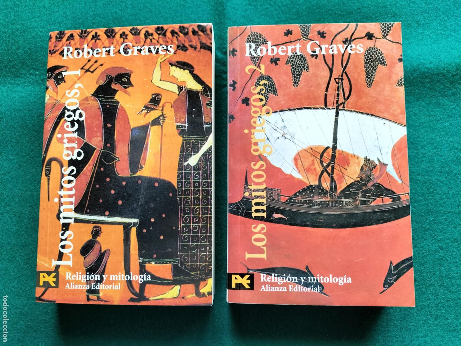 Libros de segunda mano: LOS MITOS GRIEGOS 1 Y 2 - DOS TOMOS - ROBERT GRAVES - ALIANZA EDITORIAL - A&Ntilde;O 2001