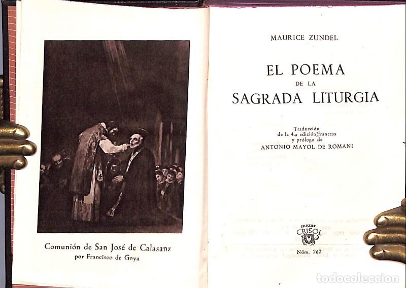 Gebrauchte B&uuml;cher: El Poema de la Sagrada Liturgia - Zundel - Aguilar - Madrid 1949, 4&ordf; ed. - Crisol, N&ordm; 262 -