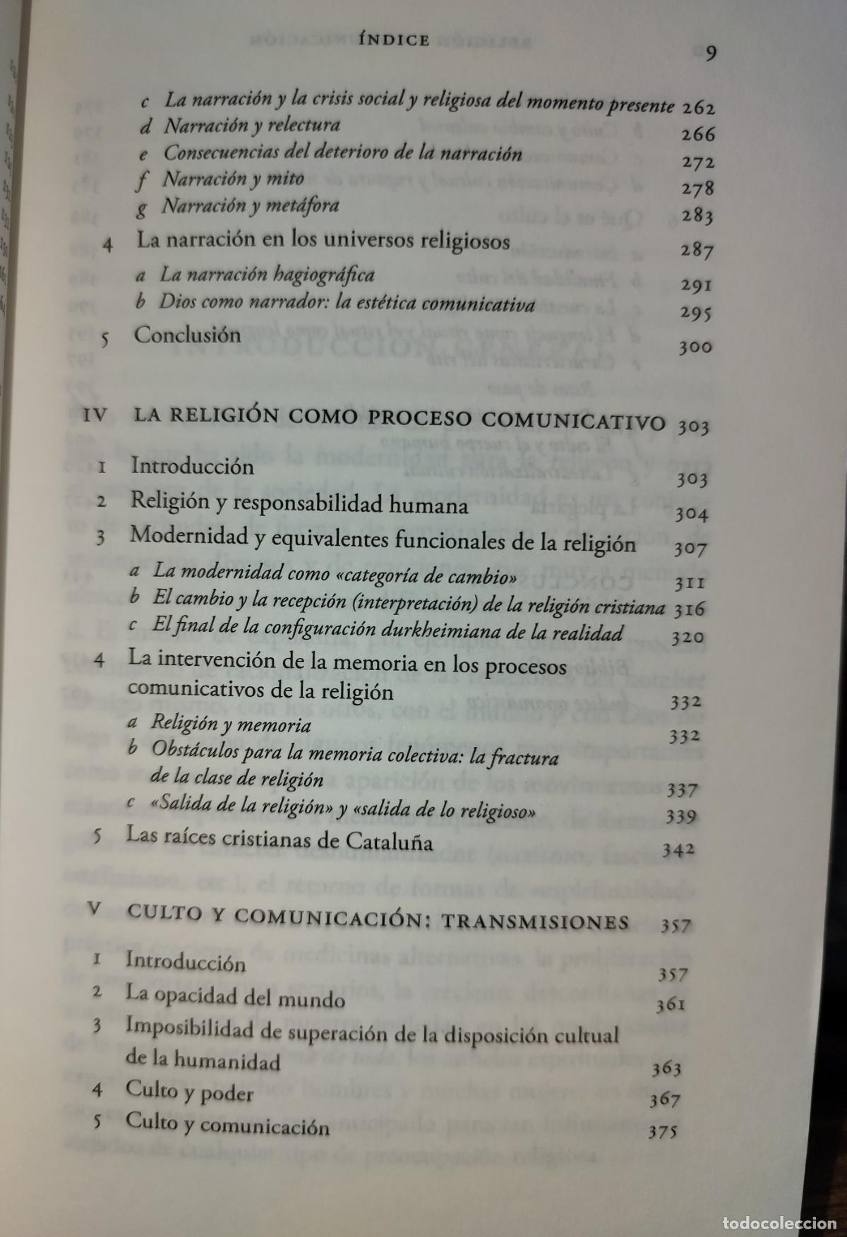 Libros de segunda mano: RELIGI&Oacute;N Y COMUNICACI&Oacute;N. LLUIS DUCH. - Foto 4