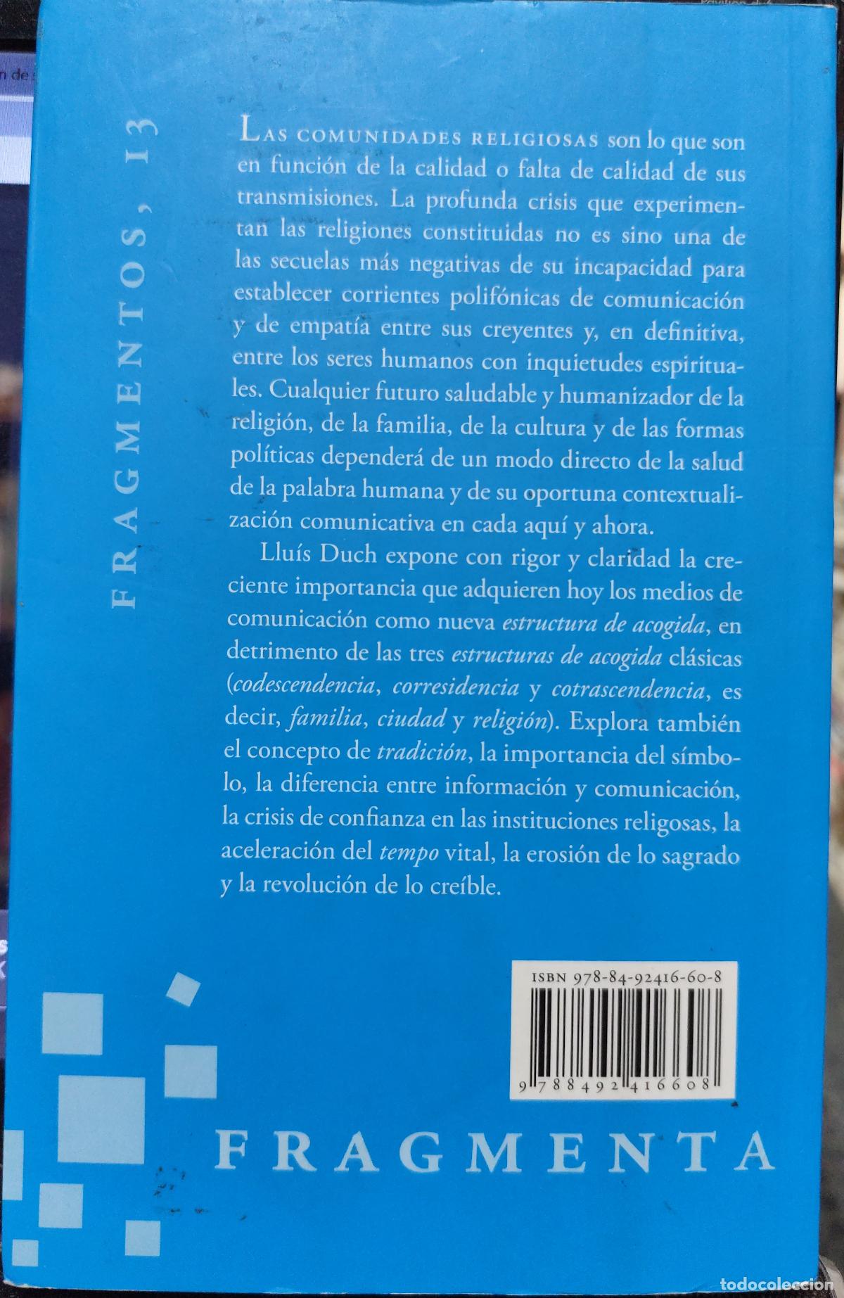 Libros de segunda mano: RELIGI&Oacute;N Y COMUNICACI&Oacute;N. LLUIS DUCH. - Foto 6