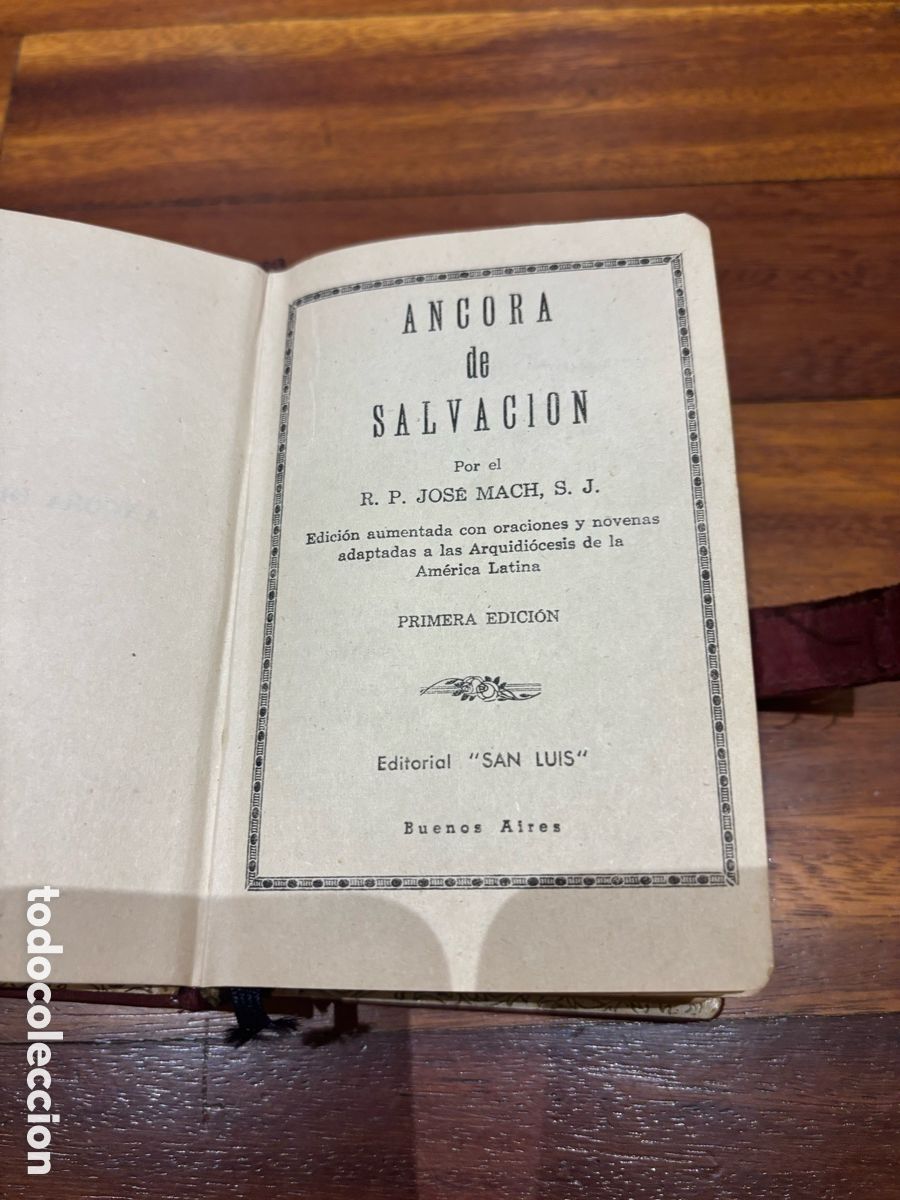 Libros de segunda mano: Ancora de Salvaci&oacute;n Primera edici&oacute;n 1949 para Am&eacute;rica latina - Jos&eacute; Mach, Cruz en la contra tapa