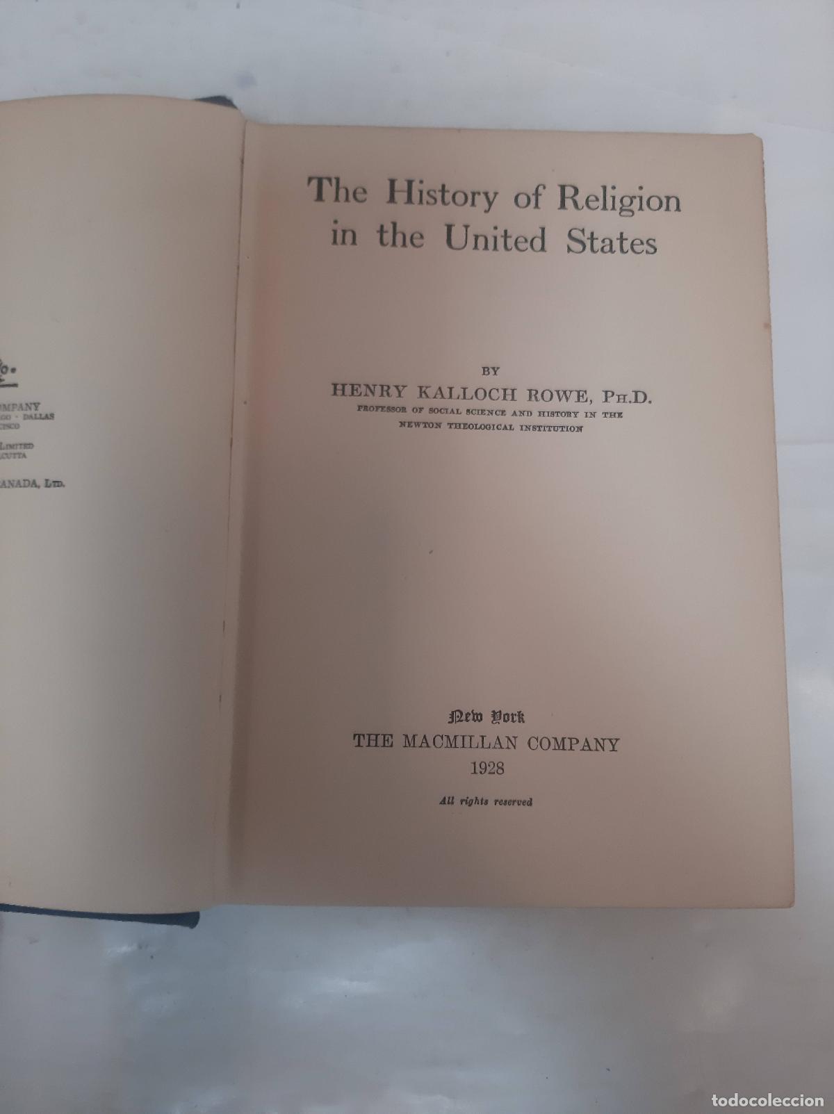 Gebrauchte B&uuml;cher: The History of Religion in the United States - Rowe, Henry Kalloch