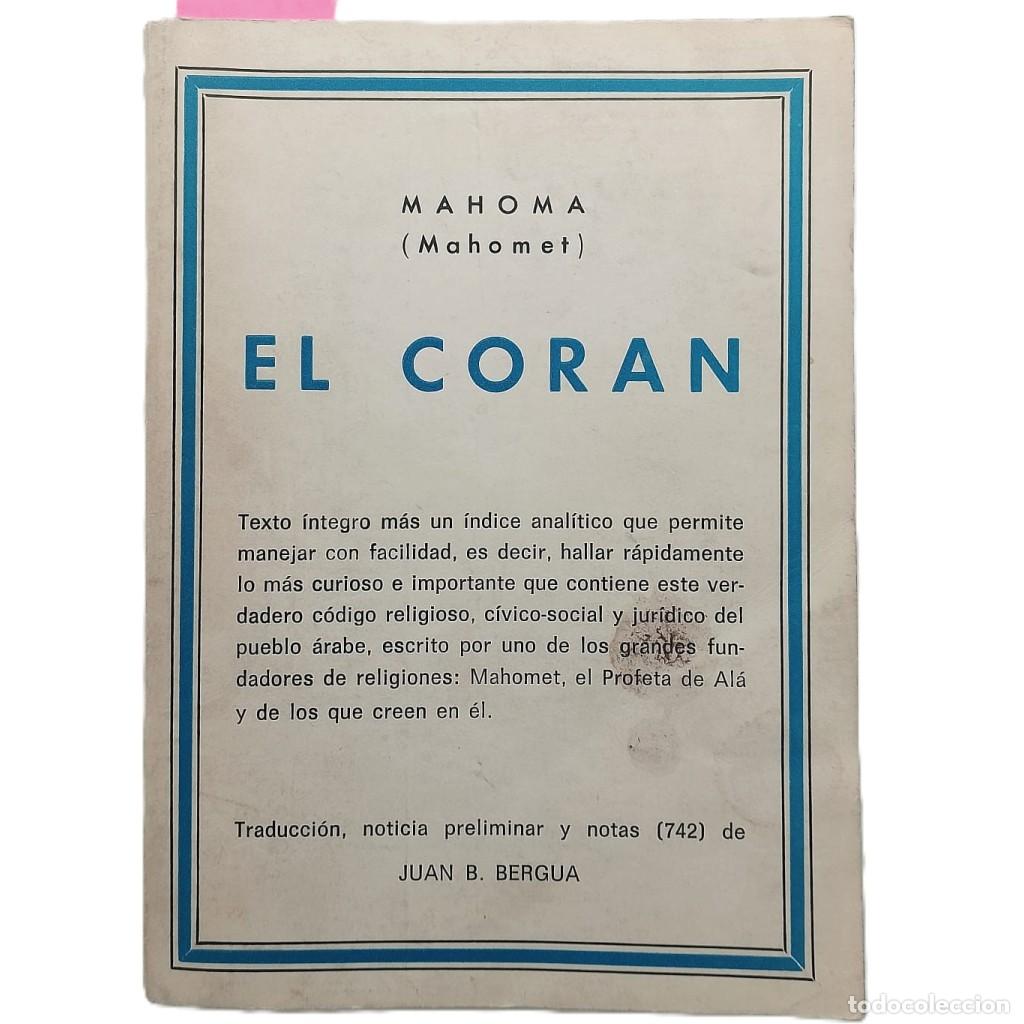 Libros de segunda mano: EL COR&Aacute;N. Mahoma ( Mahomet) - Foto 1