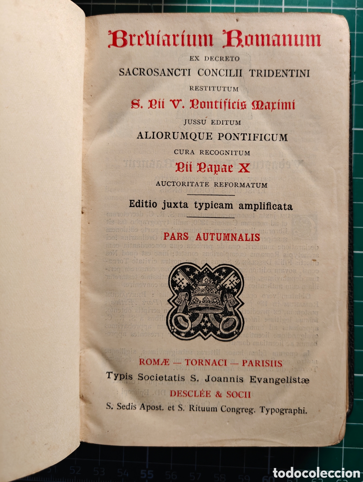 Libros de segunda mano: Breviarium Romanum - Pars Autumnalis - Descl&eacute;e & Socii - Ed. P&iacute;o X - Roma-Tornaci