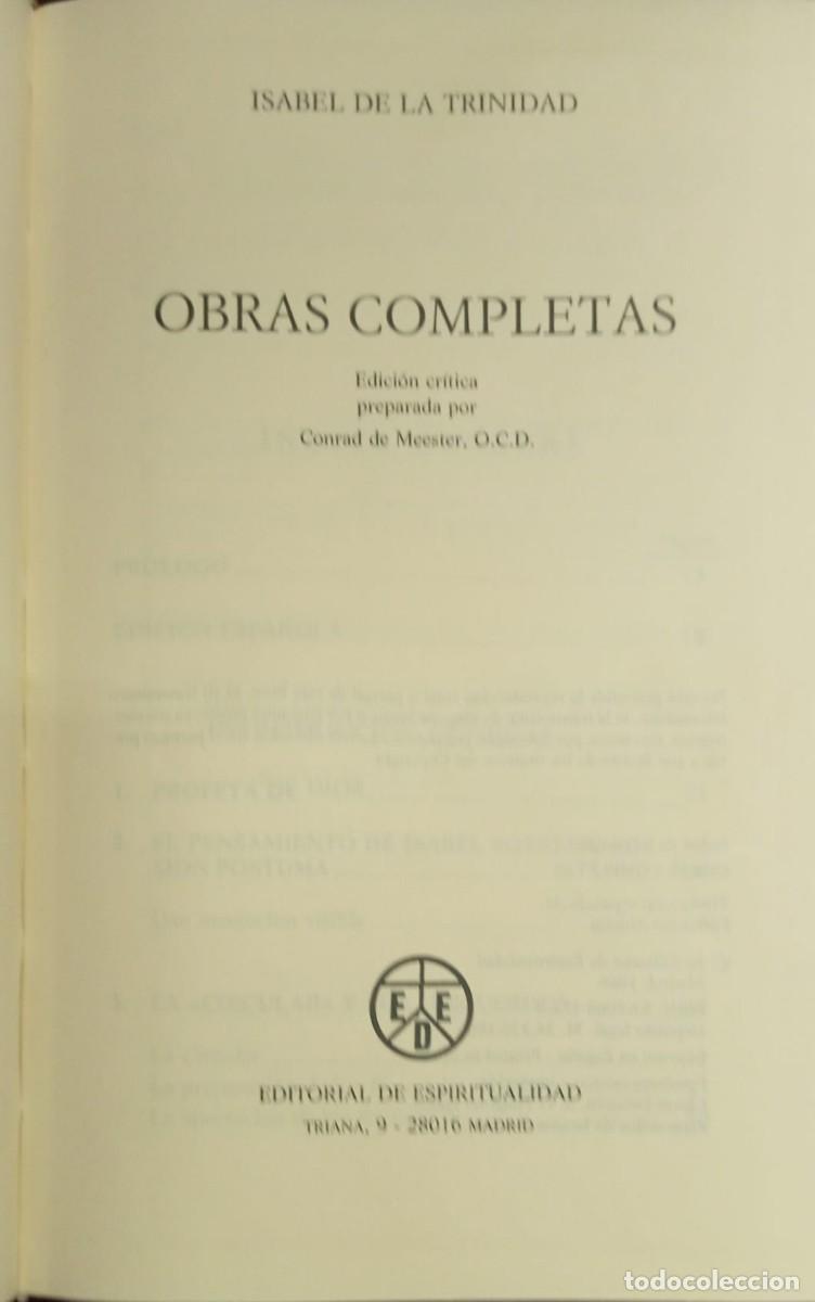 Libros de segunda mano: ISABEL DE LA TRINIDAD - OBRAS COMPLETAS - Foto 3