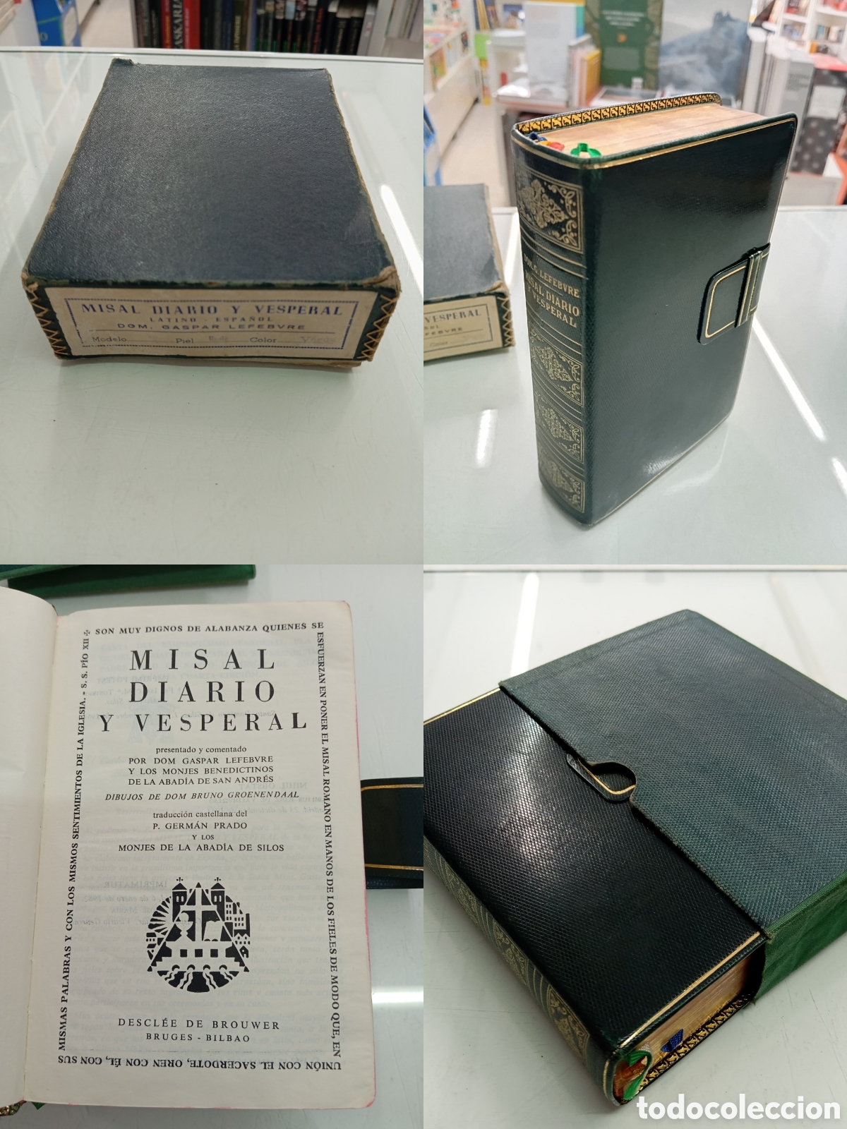 Libros de segunda mano: Misal Diario y Vesperal Latino Gaspar Lefebvre Monjes Benedictinos EN PIEL ESTUCHE CANTOS ED. Lujo