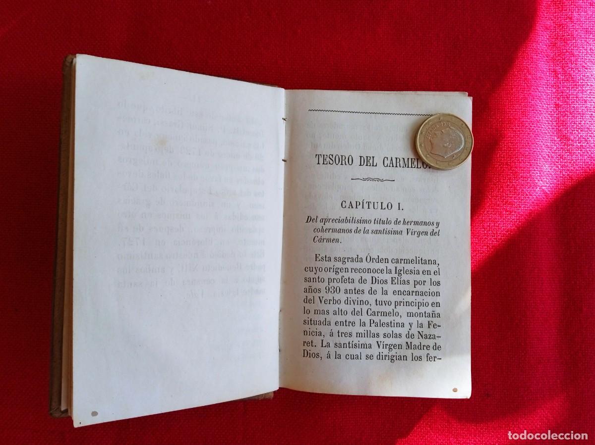 Libros de segunda mano: Libro antiguo religioso Tesoro del Carmelo 1821 - Foto 5