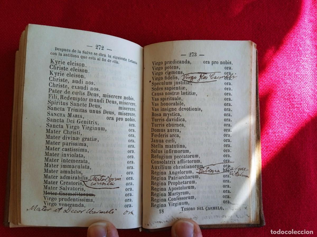 Libros de segunda mano: Libro antiguo religioso Tesoro del Carmelo 1821 - Foto 7