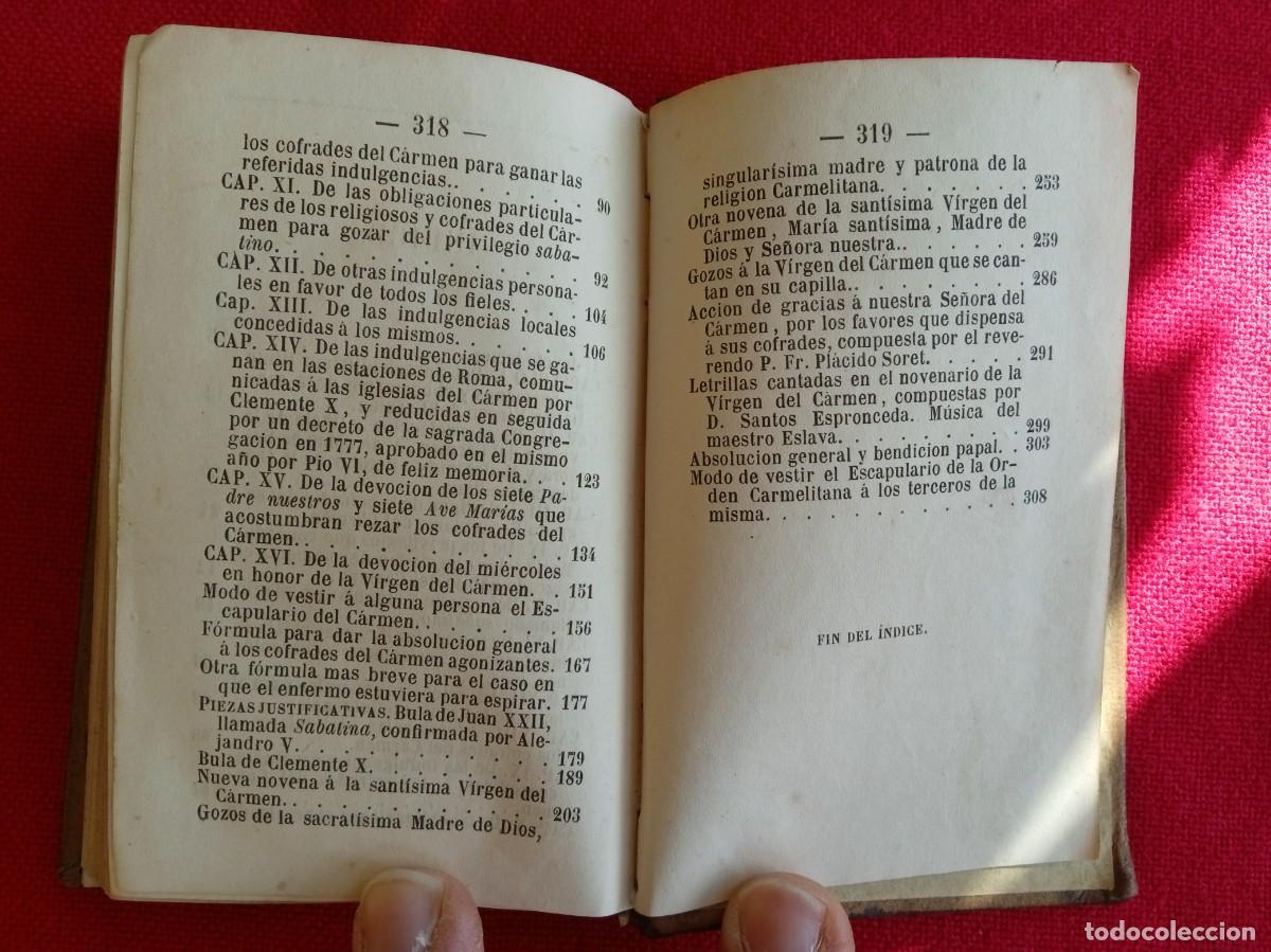 Libros de segunda mano: Libro antiguo religioso Tesoro del Carmelo 1821 - Foto 8