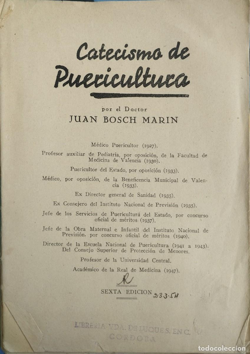 Libros de segunda mano: Catecismo de Puericultura Dr. Juan Bosch Mar&iacute;n