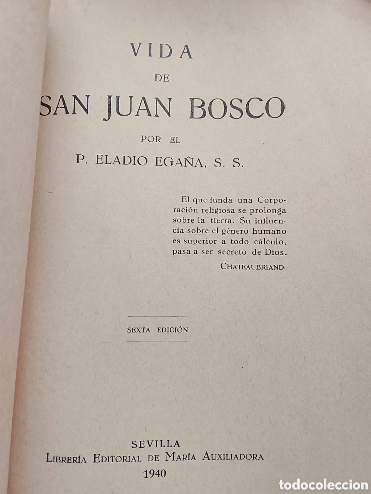 Libros de segunda mano: Vida de San Juan Bosco 1940. - Foto 3
