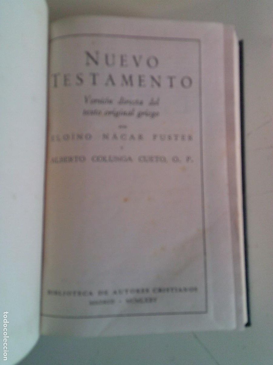 Libros de segunda mano: Nuevo testamento Versi&oacute;n directa del texto original Griego - Foto 2