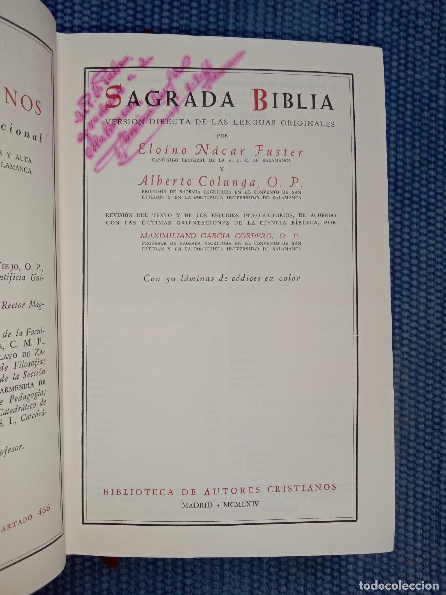 Libros de segunda mano: Sagrada Biblia - N&aacute;car - Colunga - Lujo - Foto 4