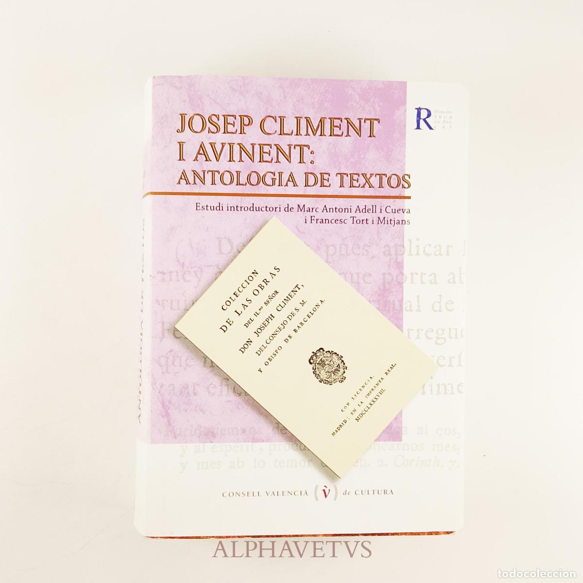 Libros de segunda mano: Josep Climent i Avinent: Antolog&iacute;a de textos - Marc Antoni Adell i Cueva - Francesc Tort i Mitjans
