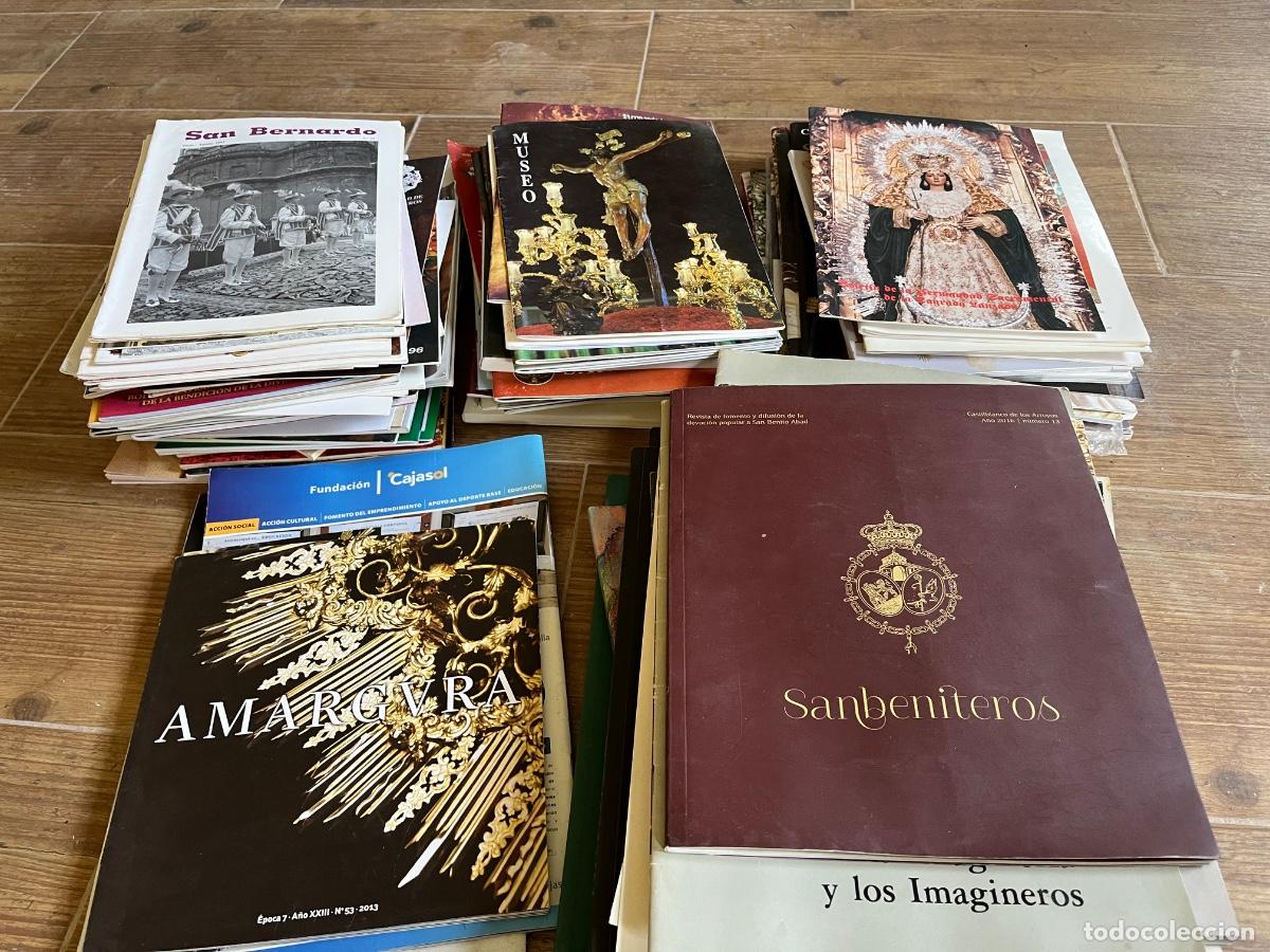 Libros de segunda mano: SEMANA SANTA DE SEVILLA - lote de casi 20 kilos de anuarios de hermandades, revistas y diverso mater