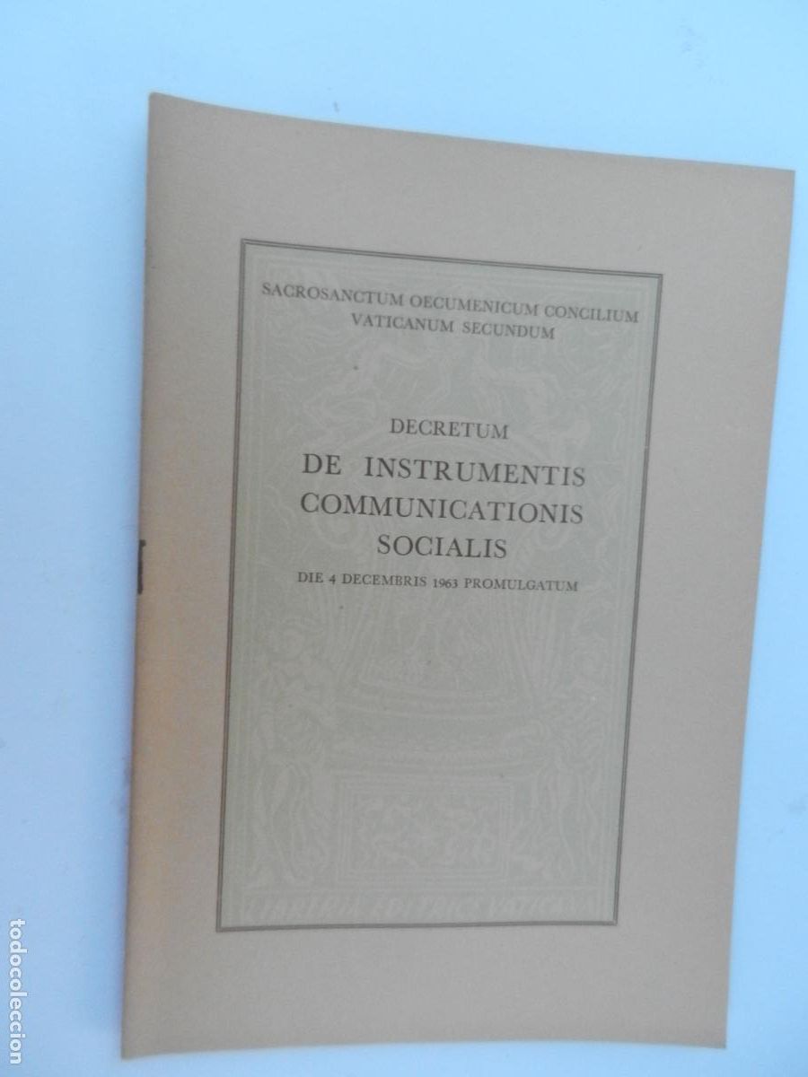 Libros de segunda mano: DECRETUM DE INSTRUMENTIS COMMUNICATIONIS SOCIALIS - DIE 4 DECEMBRIS 1963 PROMULGATUM.