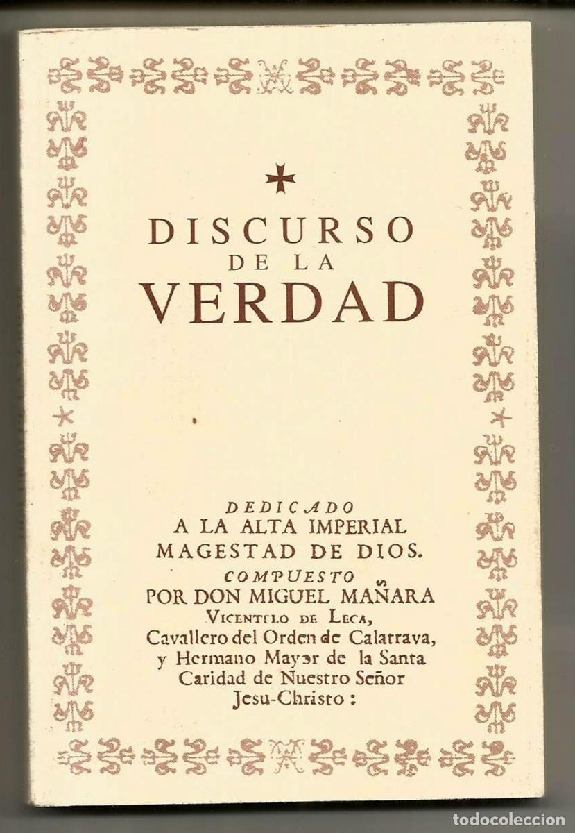 Libros de segunda mano: DON MIGUEL MA&Ntilde;ARA - DISCURSO DE LA VERDAD - SEVILLA 2004