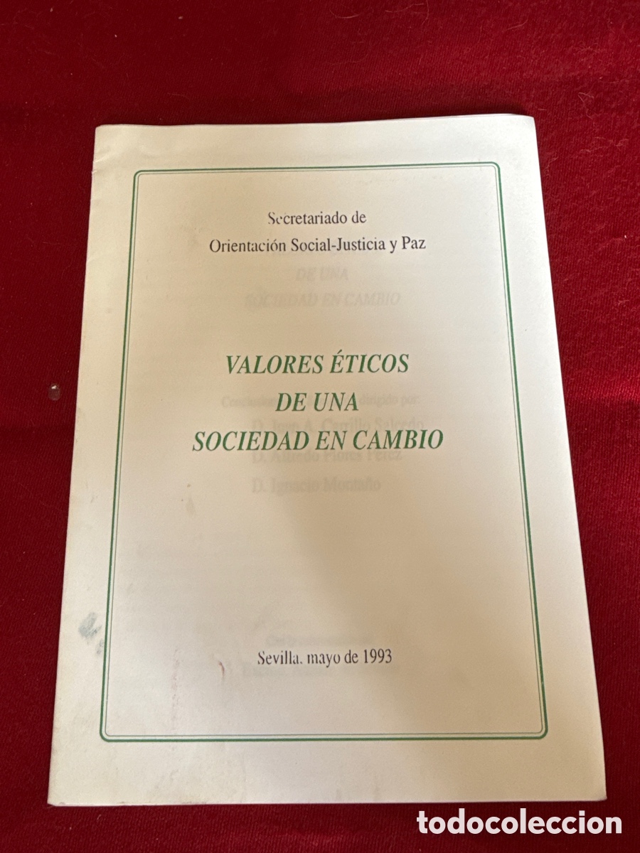 Libros de segunda mano: Valores &eacute;ticos de una sociedad en cambio. Secretariado de Orientaci&oacute;n Social &ndash; Justicia y Paz.