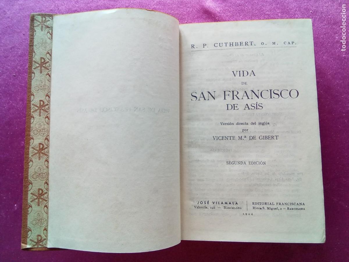 Libros de segunda mano: VIDA DE SAN FRANCISCO DE AS&Iacute;S.P.CUTHBERT.L5 3 1