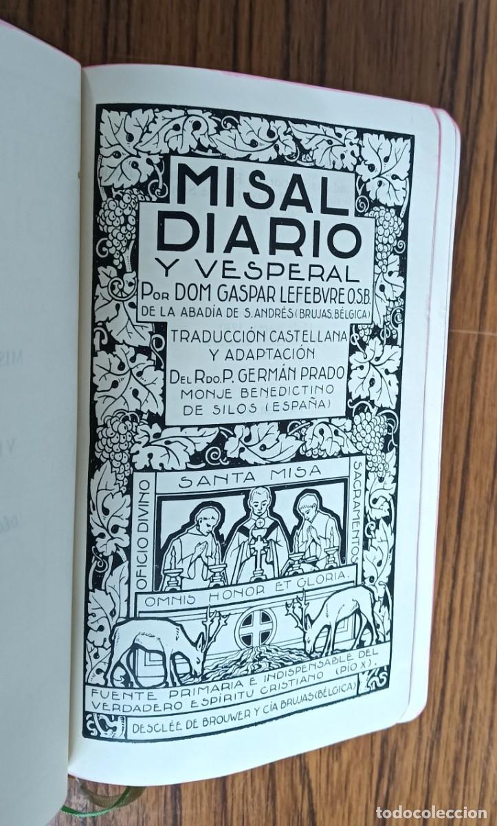 Libros de segunda mano: MISAL DIARIO Y VISPERAL - Lefebvre 1951